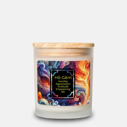 Ha Gem Candle Frosted Glass (Hand Poured 11 oz)